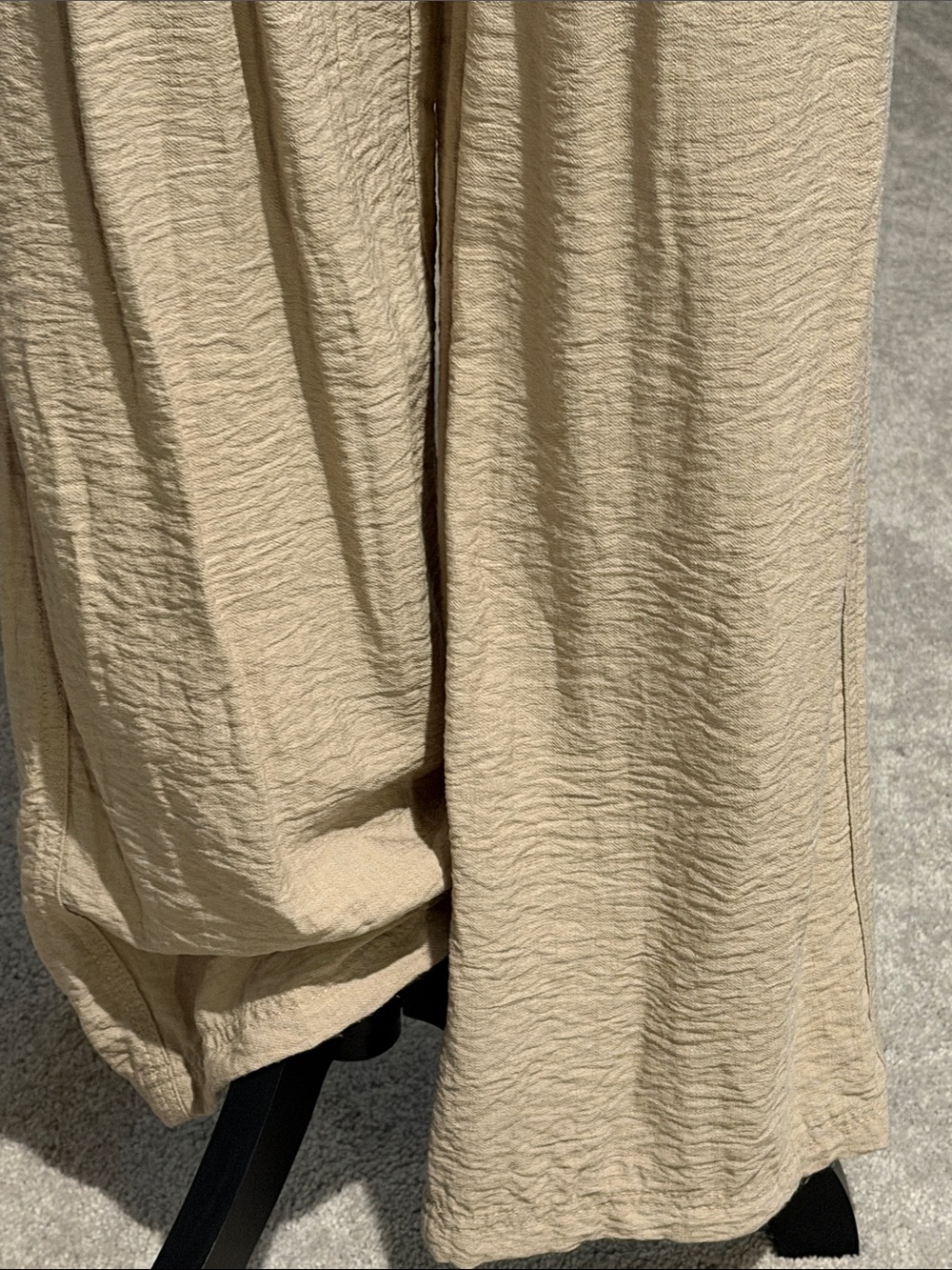 DKNY Cream Textured Wide-Leg Pants with Matching Moto Jacket - Picture 9 of 11